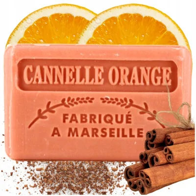Mydło marsylskie z masłem shea, cynamonem i pomarańczą