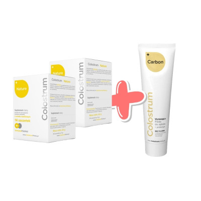 Zestaw 2x Colostrum NATURE Kartonik + Pasta Carbon GRATIS | Colostrum Polska