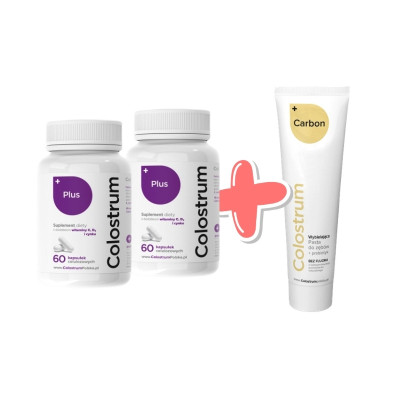 Zestaw 2x Colostrum PLUS + Pasta Carbon GRATIS | Colostrum Polska