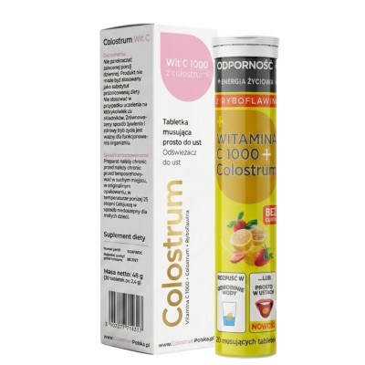 Witamina C 1000 z Colostrum - Tabletki Musujące | Colostrum Polska